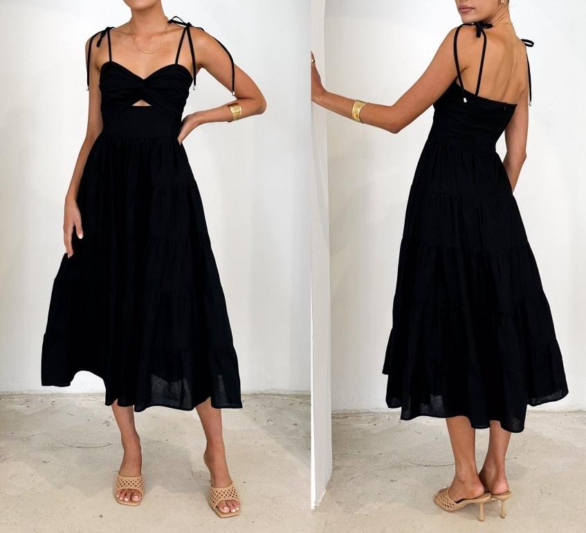 Adeline Midi Dress Black