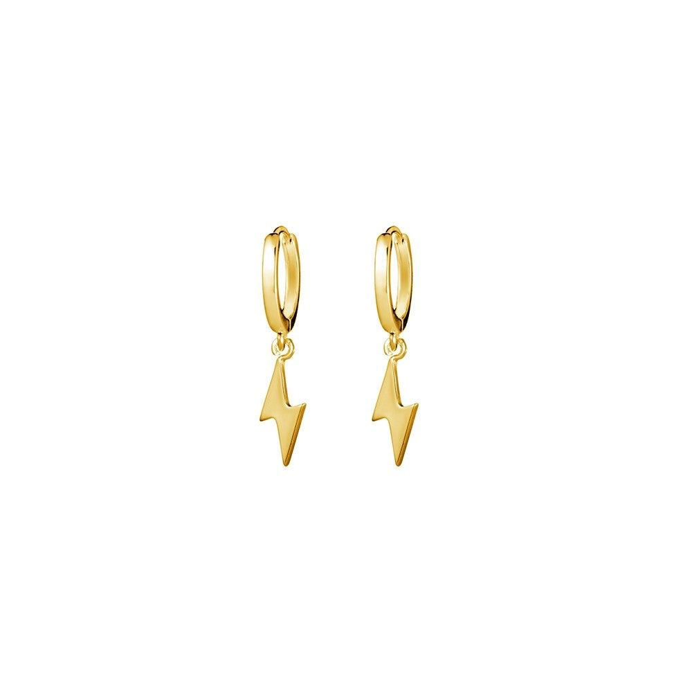 Sterling silver gold plated sleeper with lightning bolt charm