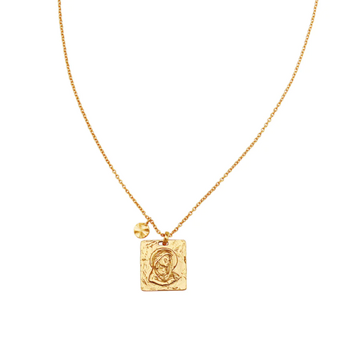 Madonna Necklace Sterling Silver - Gold