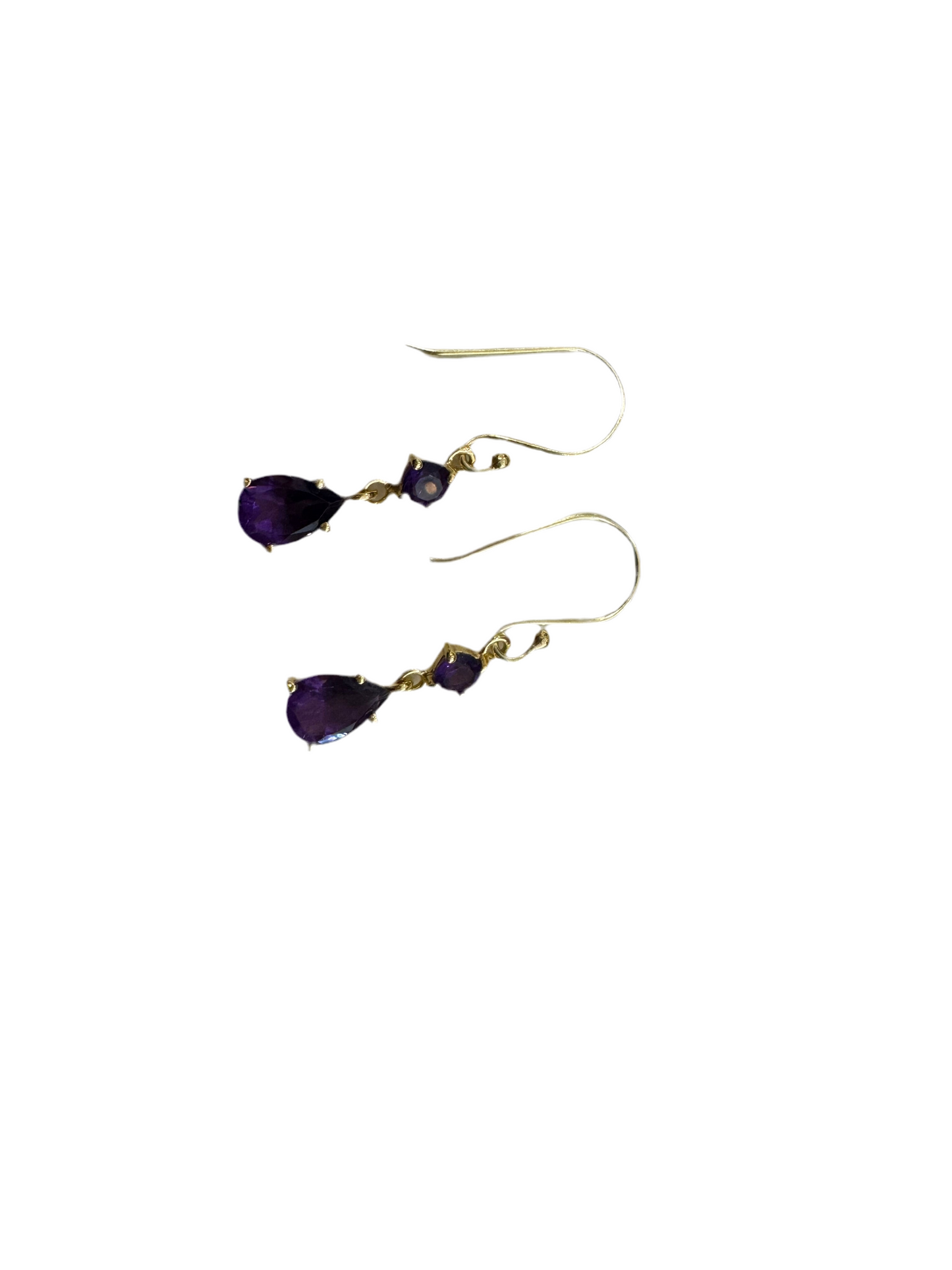 Delilah Drop Earrings - Amethyst Gemstone Gold