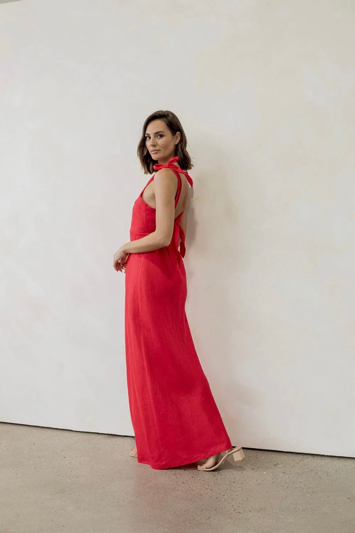 Bowie Dress Long Red