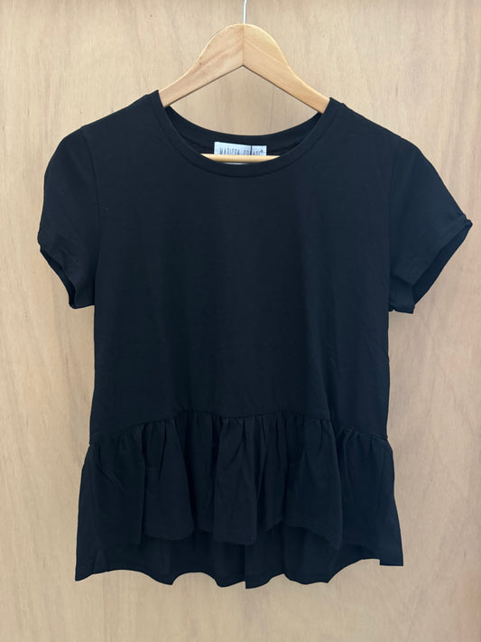 Madison Square Frill Tee Black