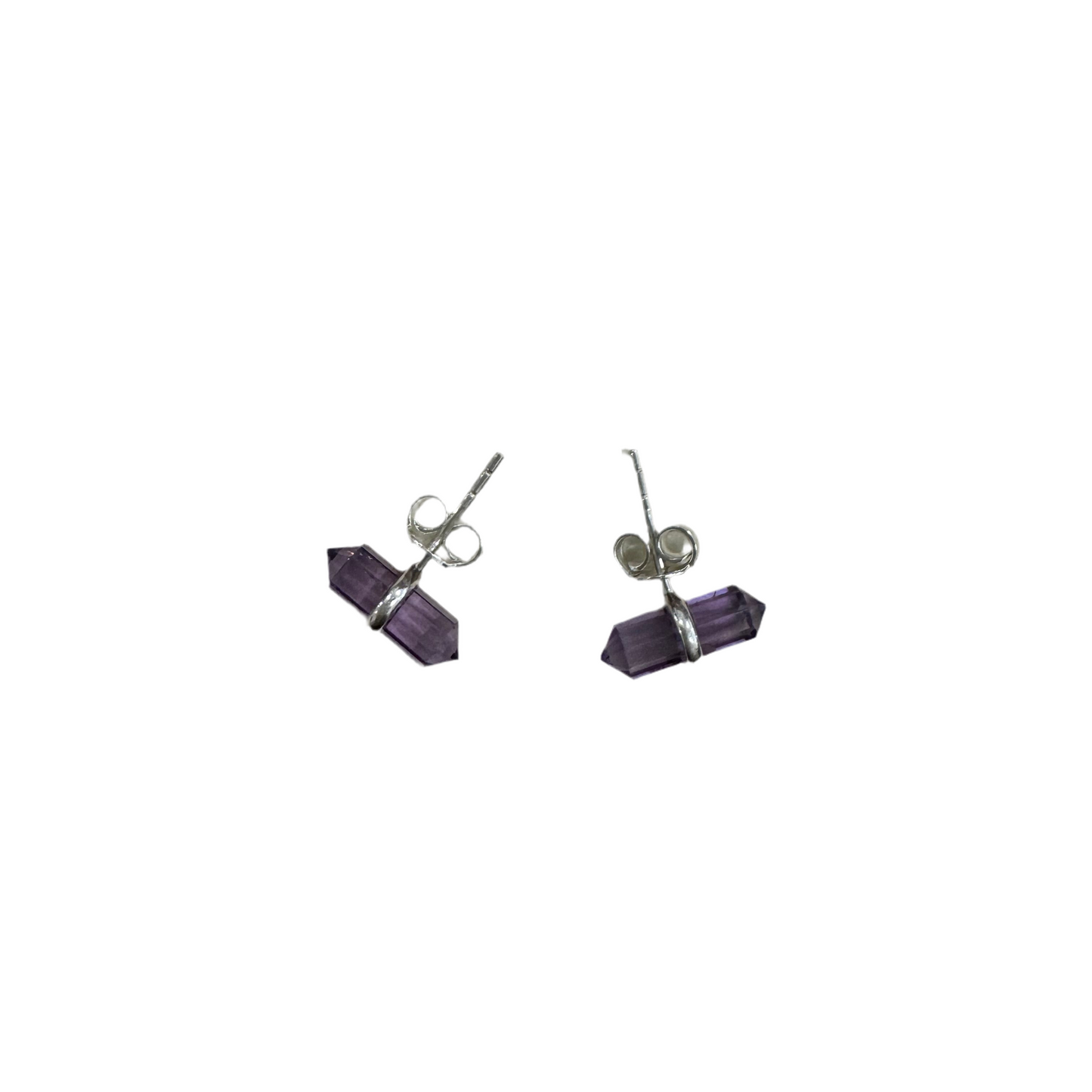 Luci Studs - Amethyst Gemstone Silver