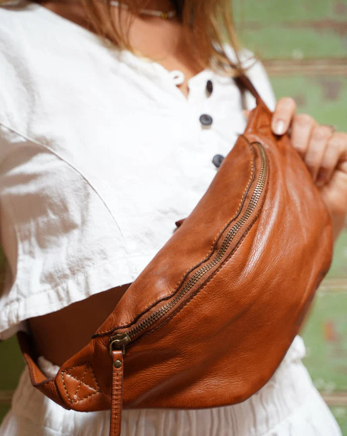 Beholder Leather Cali Saddle Tan Sling Bag