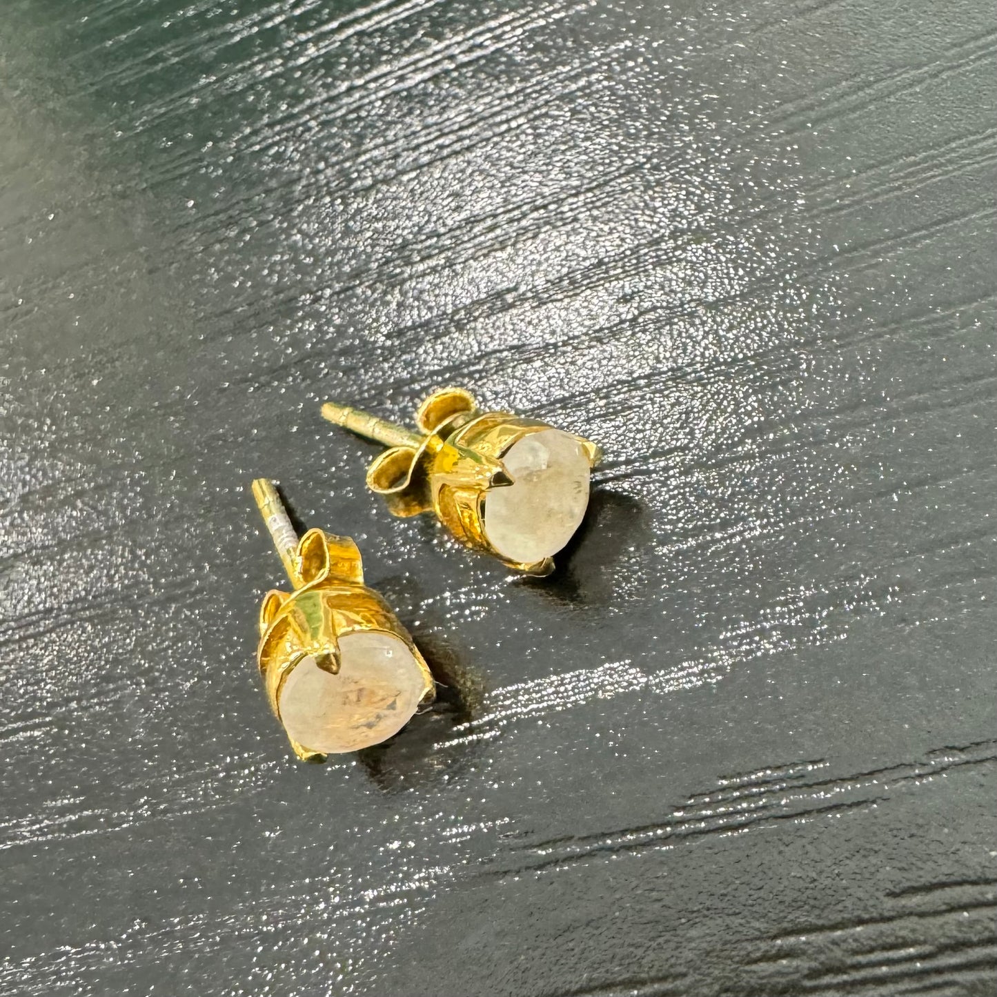 Aria Studs - Moonstone Gemstone Gold