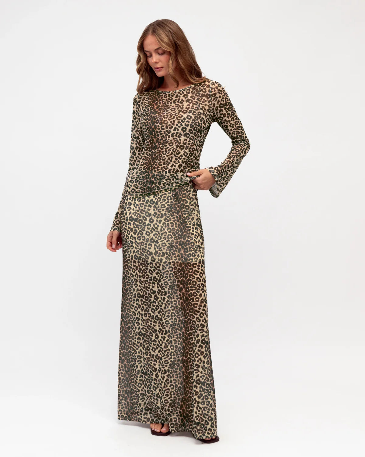 Hot Property Sheer Leopard Maxi Skirt